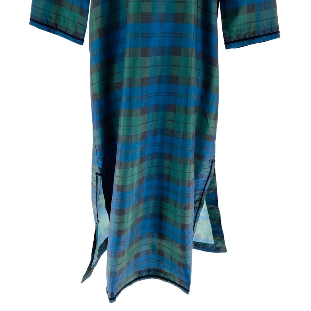 Tuckernuck | NEW Jamie Velvet Trimmed Plaid Blackwatch Midi Dress Size S - Picture 6 of 14